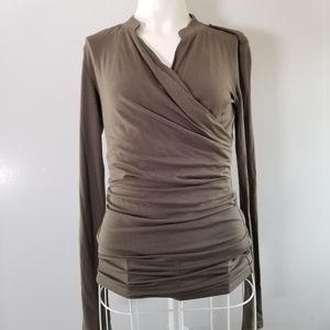 Ann taylor long sleeve olive shoulder detail xs